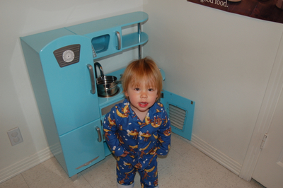 jonah with kitchen set